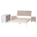 Baxton Studio Louetta Coastal White Caved Contrasting Queen Size 4-Piece Bedroom Set - SW8591-White-4PC Queen Bedroom Set
