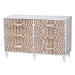 Baxton Studio Louetta Coastal White Caved Contrasting Queen Size 4-Piece Bedroom Set - SW8591-White-4PC Queen Bedroom Set