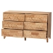 Baxton Studio Hosea Japandi Carved Honeycomb Natural 6-Drawer Dresser - SW8000-61D6D-6DW-Natural-Dresser