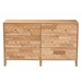 Baxton Studio Hosea Japandi Carved Honeycomb Natural 6-Drawer Dresser - SW8000-61D6D-6DW-Natural-Dresser