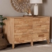 Baxton Studio Hosea Japandi Carved Honeycomb Natural 6-Drawer Dresser - SW8000-61D6D-6DW-Natural-Dresser