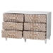 Baxton Studio Louetta Coastal White Carved Contrasting 6-Drawer Dresser - SW8000-63D6D-6DW-White-Dresser