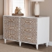 Baxton Studio Louetta Coastal White Carved Contrasting 6-Drawer Dresser - SW8000-63D6D-6DW-White-Dresser