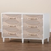 Baxton Studio Louetta Coastal White Carved Contrasting 6-Drawer Dresser - SW8000-63D6D-6DW-White-Dresser