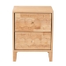 Baxton Studio Hosea Japandi Carved Honeycomb Natural 2-Drawer Nightstand - SW8000-61NS2D-2DW-Natural-Nightstand