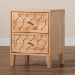 Baxton Studio Hosea Japandi Carved Honeycomb Natural 2-Drawer Nightstand - SW8000-61NS2D-2DW-Natural-Nightstand