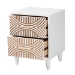 Baxton Studio Louetta Carved Contrasting Nightstand - SW8000-63NS2D-2DW-White-Nightstand