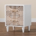 Baxton Studio Louetta Carved Contrasting Nightstand - SW8000-63NS2D-2DW-White-Nightstand