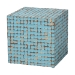 bali & pari Janella Bohemian Sky Blue Coconut Shell and Acacia Wood End Table