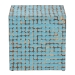 bali & pari Janella Bohemian Sky Blue Coconut Shell and Acacia Wood End Table - Juliette Square-Blue-ET