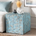 bali & pari Janella Bohemian Sky Blue Coconut Shell and Acacia Wood End Table - Juliette Square-Blue-ET