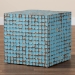 bali & pari Janella Bohemian Sky Blue Coconut Shell and Acacia Wood End Table - Juliette Square-Blue-ET