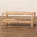 bali & pari Kalimantan Bohemian Light Honey Rattan and Mahogany Wood Rectangle Coffee Table - KALIMANTAN-Rectangle-Rattan-Coffee Table