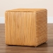 bali & pari Karina Bohemian Light Honey Rattan Footstool - KARINA-Wooden/Light Honey Rattan-Stool