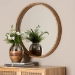 Baxton Studio Tazara Japandi Natural Round Accent Wall Mirror - PF2-Wooden-Mirror
