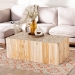 bali & pari Grayson Bohemian Natural Teak Wood Coffee Table with Unique Repurposed Wood Logs - Grayson-Wooden-CT