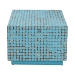 bali & pari Nitza Bohemian Blue Coconut Shell and Acacia Wood Coffee Table - Piedras-Blue Coconut Tiled-CT