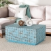 bali & pari Nitza Bohemian Blue Coconut Shell and Acacia Wood Coffee Table - Piedras-Blue Coconut Tiled-CT