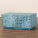 bali & pari Nitza Bohemian Blue Coconut Shell and Acacia Wood Coffee Table - Piedras-Blue Coconut Tiled-CT