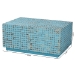 bali & pari Nitza Bohemian Blue Coconut Shell and Acacia Wood Coffee Table - Piedras-Blue Coconut Tiled-CT