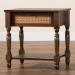 Baxton Studio Roden Transitional Dark Brown Nightstand with Rattan - Roden-Brown-Nightstand