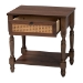 Baxton Studio Roden Transitional Dark Brown Nightstand with Rattan - Roden-Brown-Nightstand