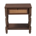 Baxton Studio Roden Transitional Dark Brown Nightstand with Rattan - Roden-Brown-Nightstand