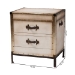 Baxton Studio Laura Vintage White Canvas 2-Drawer End Table Trunk - JY23B236-Laura-White Trunk-ET