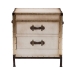 Baxton Studio Laura Vintage White Canvas 2-Drawer End Table Trunk - JY23B236-Laura-White Trunk-ET