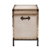 Baxton Studio Laura Vintage White Canvas 2-Drawer End Table Trunk - JY23B236-Laura-White Trunk-ET