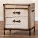 Baxton Studio Laura Vintage White Canvas 2-Drawer End Table Trunk - JY23B236-Laura-White Trunk-ET