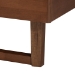 Baxton Studio Francine Mid-Century Modern Ash Walnut Woven Rattan King Size Bed - MG9774/97043-King