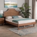 Baxton Studio Francine Mid-Century Modern Ash Walnut Woven Rattan King Size Bed - MG9774/97043-King