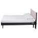 Baxton Studio Adriano Transitional Beige Fabric and Black Wood Queen Size Bed with Built-In Side Tables - MG0222-2-Black/Beige-Queen