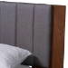 Baxton Studio Kalista Transitional Modern Grey Fabric and Walnut Brown Wood Queen Size Bed with Built-In Side Tables - MG-0222-1-Walnut/Dark Grey-Queen
