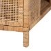 bali & pari Kalimantan Bohemian Light Honey Rattan and Mahogany Wood Square Coffee Table - KALIMANTAN-Square-Rattan-Coffee Table
