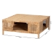 bali & pari Kalimantan Bohemian Light Honey Rattan and Mahogany Wood Square Coffee Table - KALIMANTAN-Square-Rattan-Coffee Table