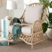 bali & pari Florence Bohemian Ivory Braided Rattan Arm Chair - Regal 1-Ivory Rattan-CC