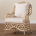 bali & pari Florence Bohemian Ivory Braided Rattan Arm Chair - Regal 1-Ivory Rattan-CC