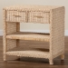 bali & pari Lanica Japandi Sun Bleached Rattan 2-Drawer Console Table - Braided Sun Bleached Ivory Rattan-Console Table