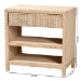 bali & pari Lanica Japandi Sun Bleached Rattan 2-Drawer Console Table - Braided Sun Bleached Ivory Rattan-Console Table
