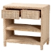 bali & pari Lanica Japandi Sun Bleached Rattan 2-Drawer Console Table - Braided Sun Bleached Ivory Rattan-Console Table