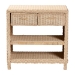 bali & pari Lanica Japandi Sun Bleached Rattan 2-Drawer Console Table - Braided Sun Bleached Ivory Rattan-Console Table