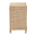 bali & pari Lanica Japandi Sun Bleached Rattan 2-Drawer Console Table - Braided Sun Bleached Ivory Rattan-Console Table