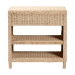 bali & pari Lanica Japandi Sun Bleached Rattan 2-Drawer Console Table - Braided Sun Bleached Ivory Rattan-Console Table