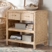 bali & pari Lanica Japandi Sun Bleached Rattan 2-Drawer Console Table - Braided Sun Bleached Ivory Rattan-Console Table