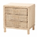 bali & pari Lanica Japandi Sun Bleached Rattan 3-Drawer Nightstand