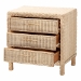 bali & pari Lanica Japandi Sun Bleached Rattan 3-Drawer Nightstand - Braided Sun Bleached Ivory-Wood/Rattan-3DW-NS