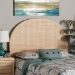 bali & pari Lanica Japandi Sun Bleached Rattan King Size Standalone Headboard - Braided Sun Bleached Ivory-Wood/Rattan-Headboard-King