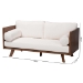 Baxton Studio Uriel Mid-Century Modern Cream Boucle Fabric Sofa - Uriel-3S-Vanilla/Walnut-SF